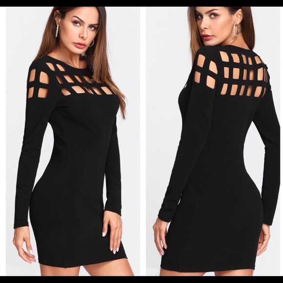 🔥RESTOCKED🔥 Geo Cut Yoke Bodycon Dress - Picture 3 of 8
